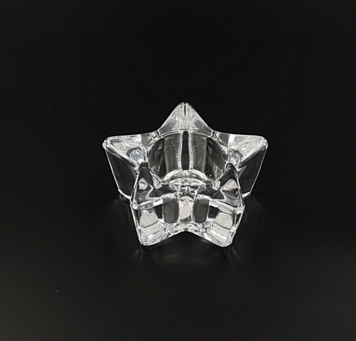 SM-1117-0 Five Star shape Tealight Candle Holder glass candleholder