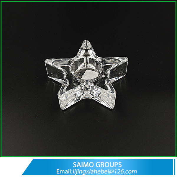 SM-1118-0 Home decoration electroplated five-pointed starclassical glass candle holders