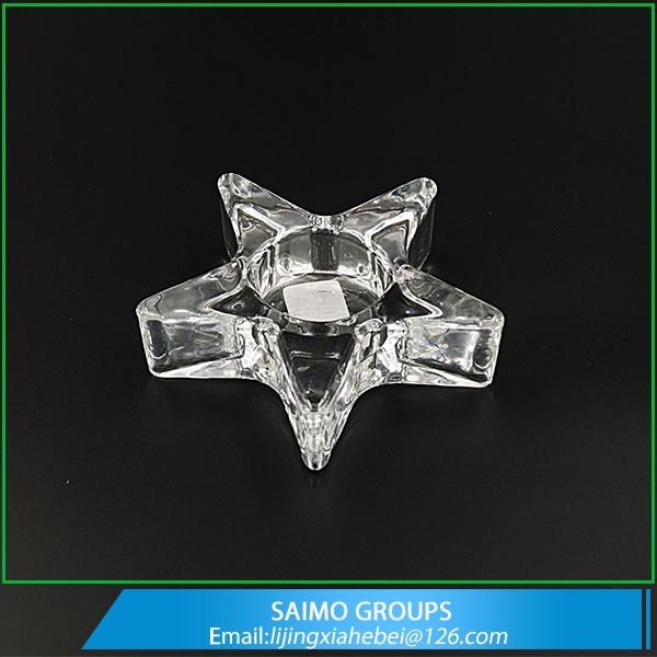 SM-1118-0 Home decoration electroplated five-pointed starclassical glass candle holders