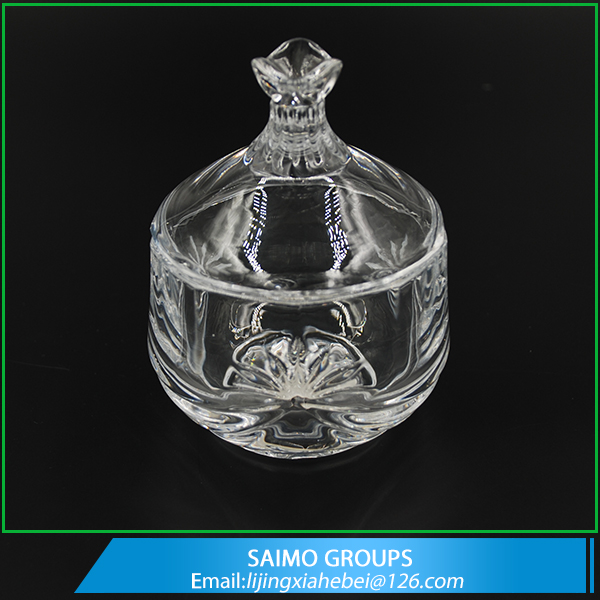 SM-3347-0 Popular Design Crystal Glass Sugar Bowl With Lid