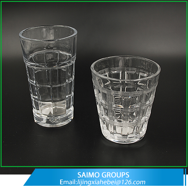 Hand Pressed Design Crystal Whisky Wine Glass Tumbler Set