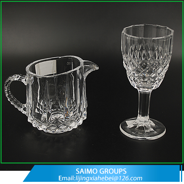 Cheap Wholesale Crystal Glassware Lead Free Glass Cup Set Glass Goblet