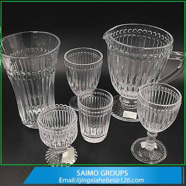 Christmas Crystal Clear Dessert Cup Clear Dot Rimmed Tempered Glass Cup