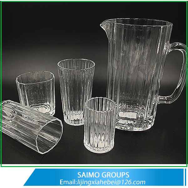 Pot With 6 Gass Cups Drinking Glass Water Jug Set
