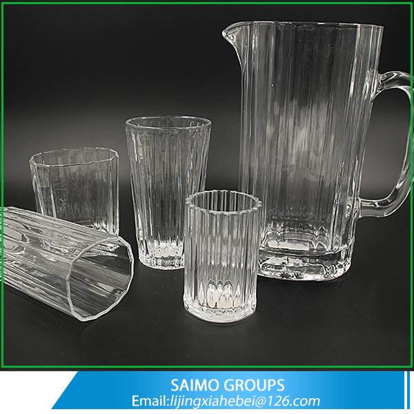 Pot With 6 Gass Cups Drinking Glass Water Jug Set