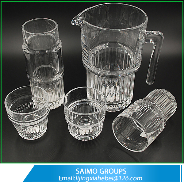 Glass Set of 4 ice Water Jar Drinking Water Glass Jar With Tumbler