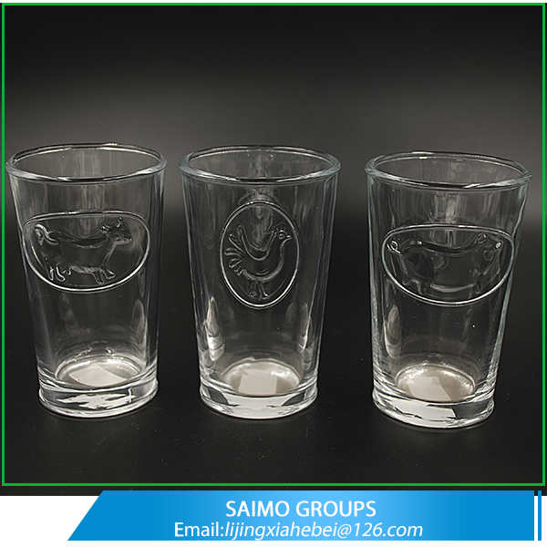 New Animal Design glassware drinking glass tumbler crystal glass clear high carved glass milk cup