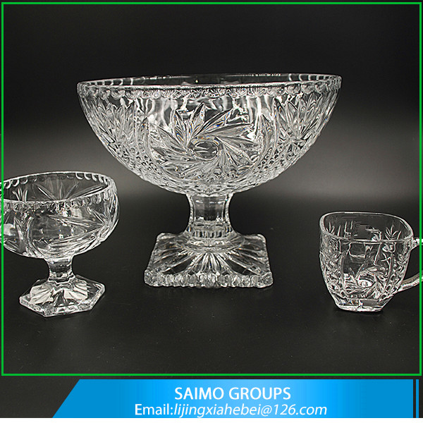 Crystal Footed Clear Cup Glass Ice Cream Bowls