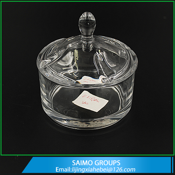 SM-12326-0 Popular Design Crystal Glass Sugar Bowl With Lid