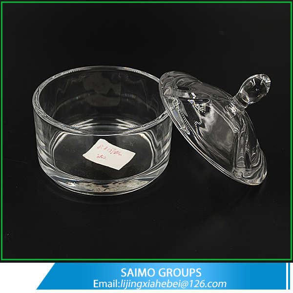 SM-12326-0 Popular Design Crystal Glass Sugar Bowl With Lid