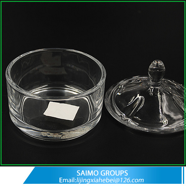 SM-12326-0 Popular Design Crystal Glass Sugar Bowl With Lid