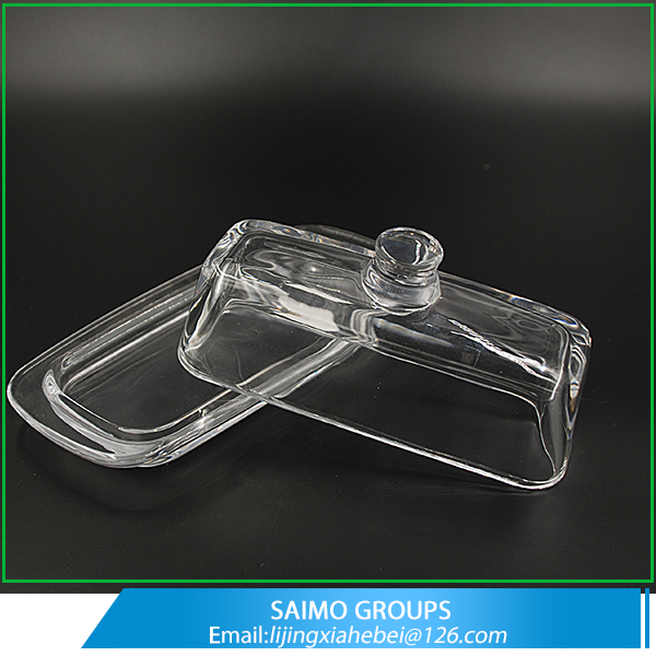 SM-2080-0 High Transparency Handmade Wholesale Glassware Butter Dish Glass With Lid