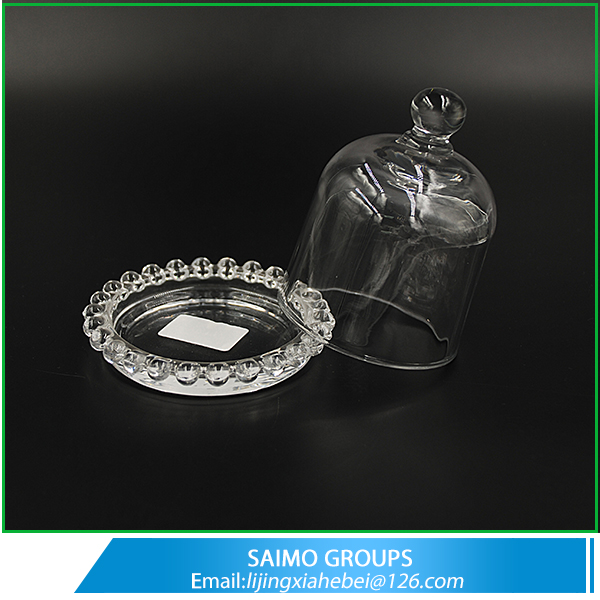 SM-12062-0 Italian Style Small Classic Beaded Glass Butter Jar