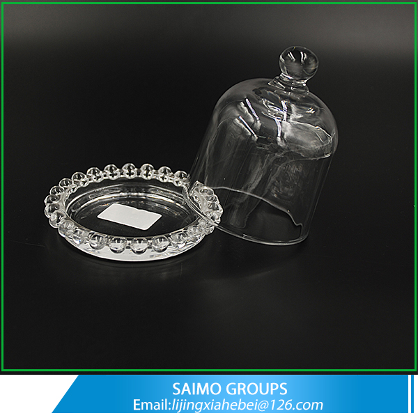 SM-12062-0 Italian Style Small Classic Beaded Glass Butter Jar