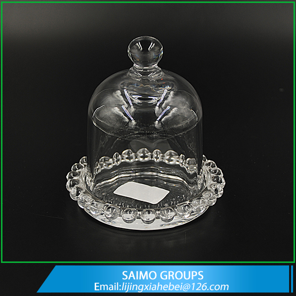 SM-12062-0 Italian Style Small Classic Beaded Glass Butter Jar