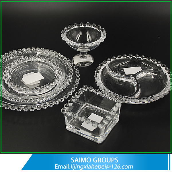 SM-3964-0 Beaded Series Glass Tableware Glass Beaded Bowl/Plate/Dish