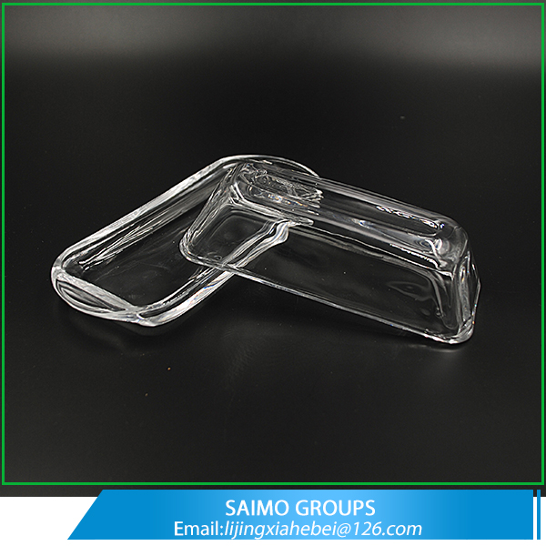 SM-0448-0 Clear Rectangle Libbey Style Glass Butter Dish
