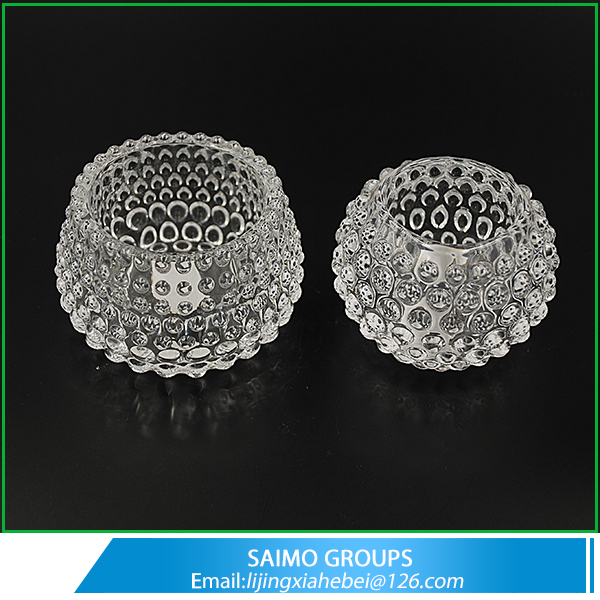 SM-8056-0 Nail Round Clear Votive Tealight Glass Candle Holder