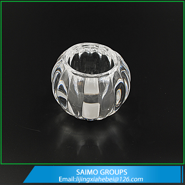 SM-11012-0 Mexico Crystal Glass Pumpkin Tea Light Candle Holder