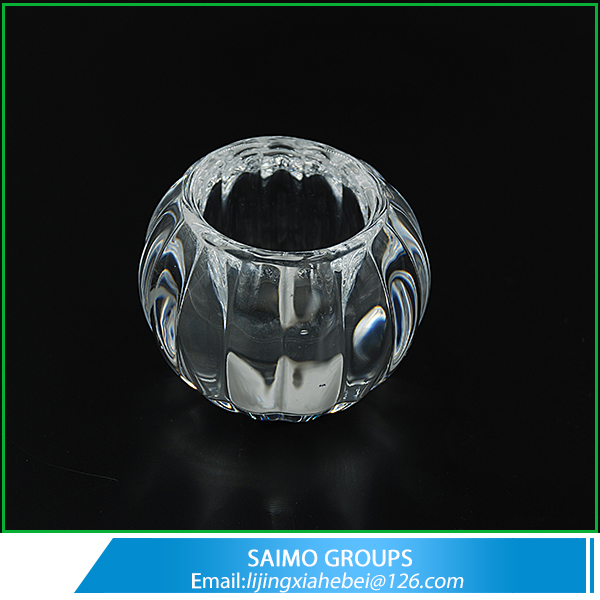 SM-1191-0 Hallowmas Pumpkin Shape Crystal Glass Windproof Candle Holder