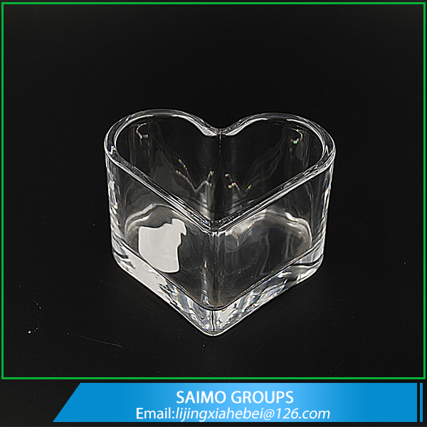 SM-7053-0 Wholesale Romantic Crysta Heart Shape Glass Tealight Candle Holder