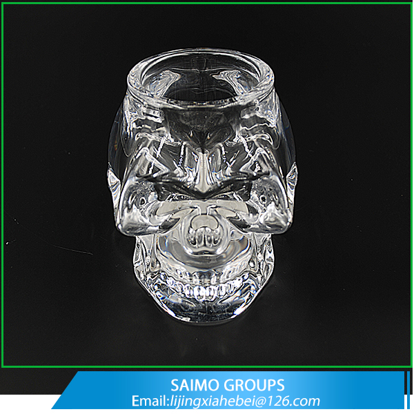 SM-1308-0 Custom Home Decoration Crafts Glass Skull Antique Candle Holder