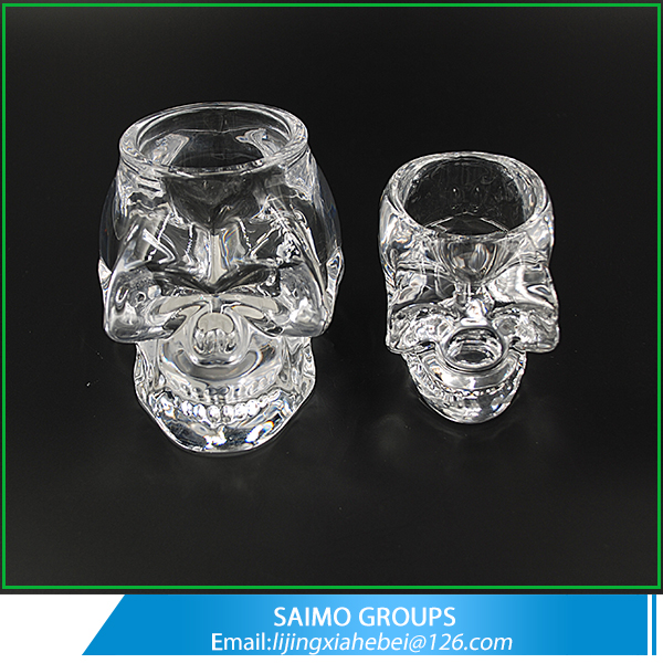 SM-1308-0 Custom Home Decoration Crafts Glass Skull Antique Candle Holder