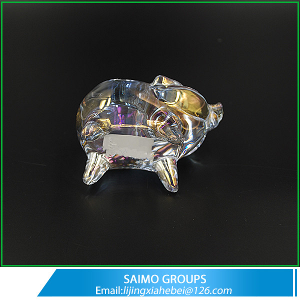 SM-1313-0 Table Decorationlovely Small Pig Glass Animal Candle Holder