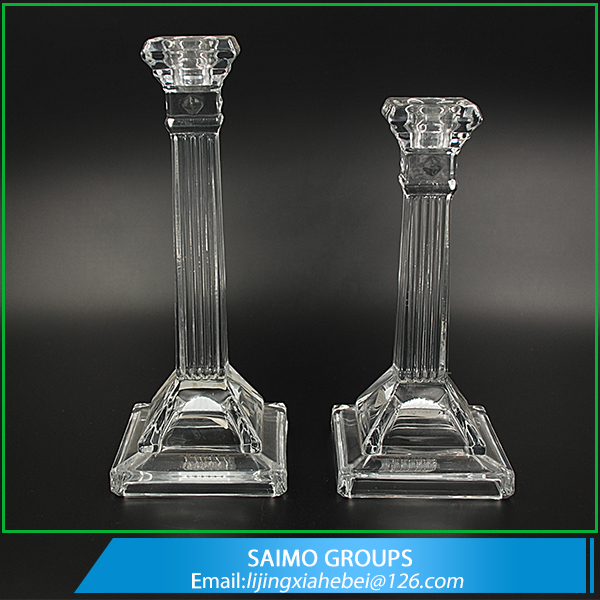 SM-5251-0 Cheap Crystal Pillar Decorative Glass Pillars Candle Holders