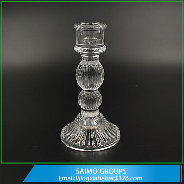 SM-1373-0 Crystal Tall Tealight Long Stem Glass Candle Holder,Set of 3