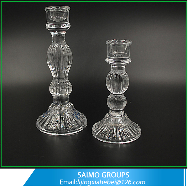SM-1373-0 Crystal Tall Tealight Long Stem Glass Candle Holder,Set of 3