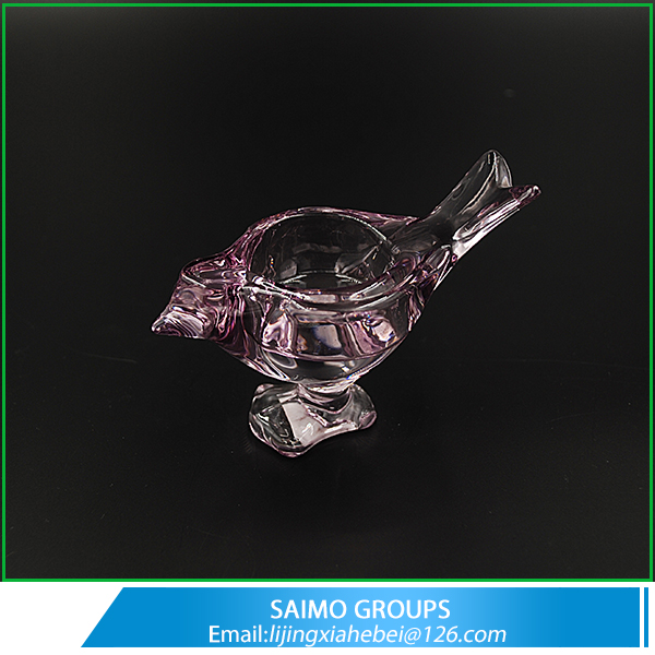 SM-1317-0 Bird Shape Decorative Tealight Votive Clear GlassCandle Holder