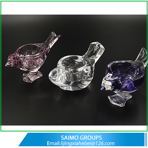 SM-1317-0 Bird Shape Decorative Tealight Votive Clear GlassCandle Holder