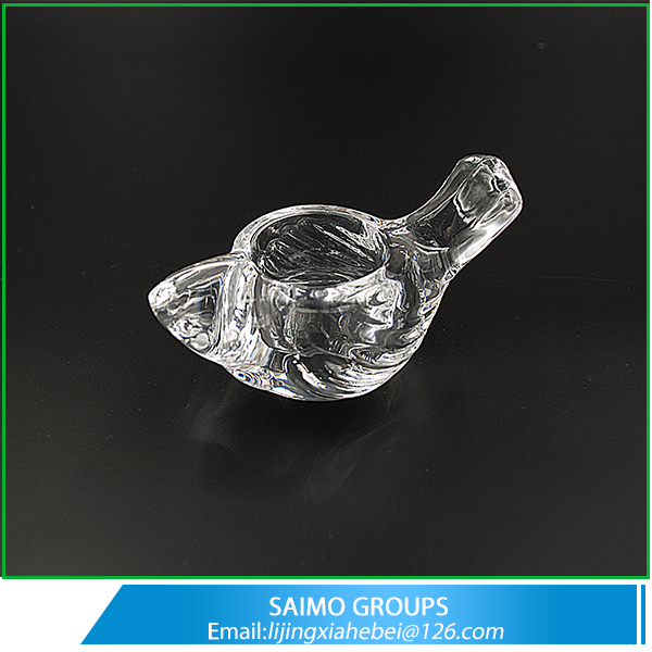 SM-1317-0 Bird Shape Decorative Tealight Votive Clear GlassCandle Holder
