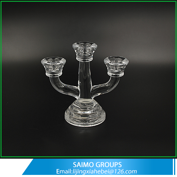 SM-1930-0 3 Holes Crystal Unity Candle Holder In The Shape Of Tree Branch