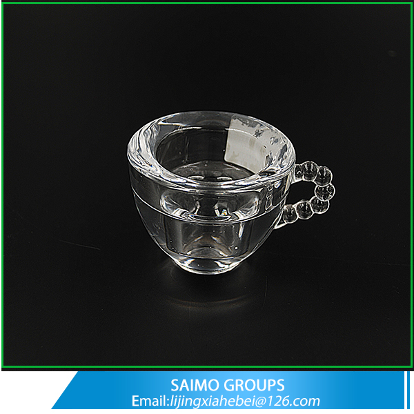 SM-11131-0 Cup Shape Tea Light Candle Holder with bead handle