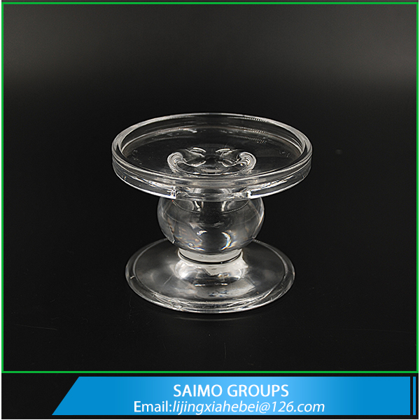 SM-2047-0 Chunky Candlestick Christmas Tableware Ball Shape Crystal Glass Candlestick